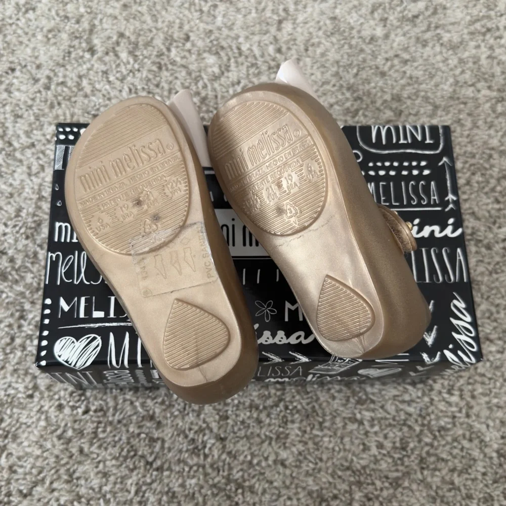 Mini Melissa Ultragirl gold toddler girl shoes sandals size 6